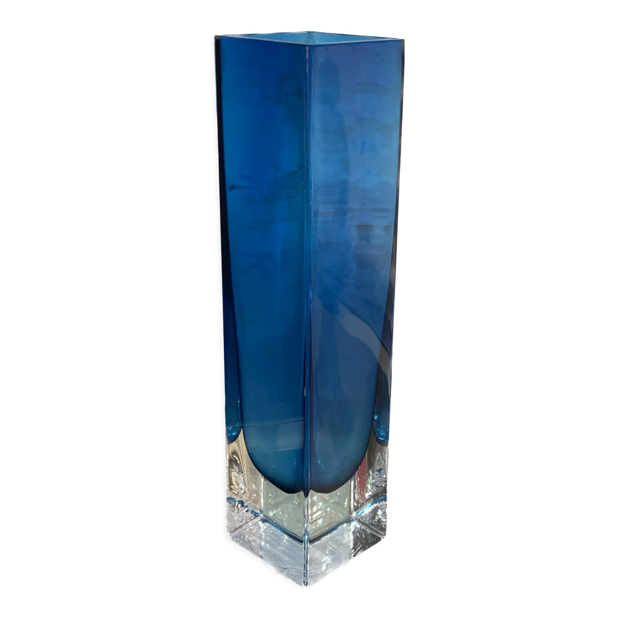 Vase glass of Murano vintage 1960 blue