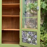 1930s khaki Parisian art deco glass cabinet