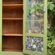 Armoire parisienne vitrée art déco 1930 kaki