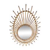 mirror glass sun Mid-Century in Bamboo & Rush, Vintage - No. 2