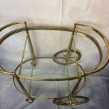 Dessert trolley rolling 1970 golden brass