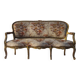 Three-seater canapé in carved wood, upholstery and gilded wood. Around 1900, Louis XV style.