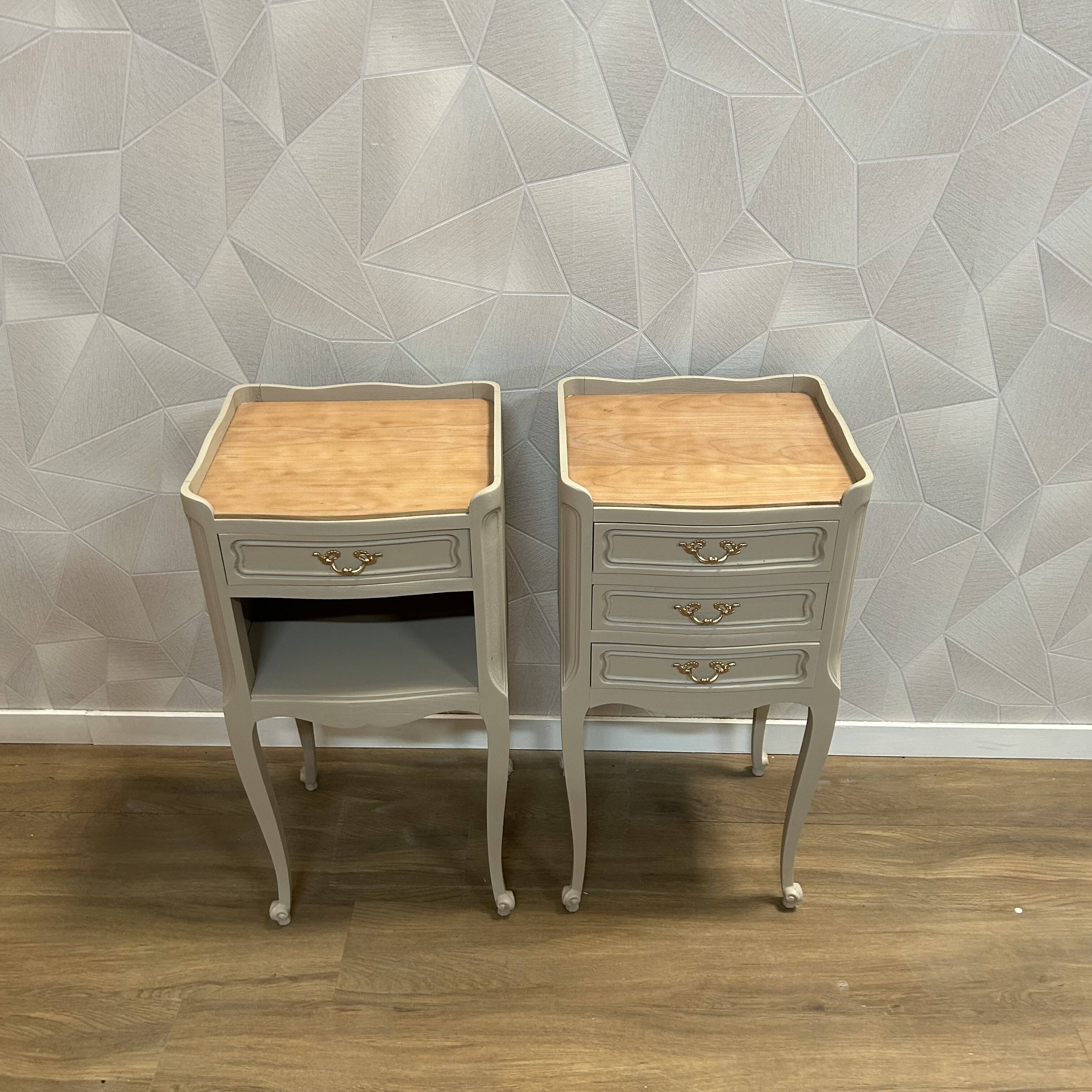 Pair of revamped vintage bedside tables
