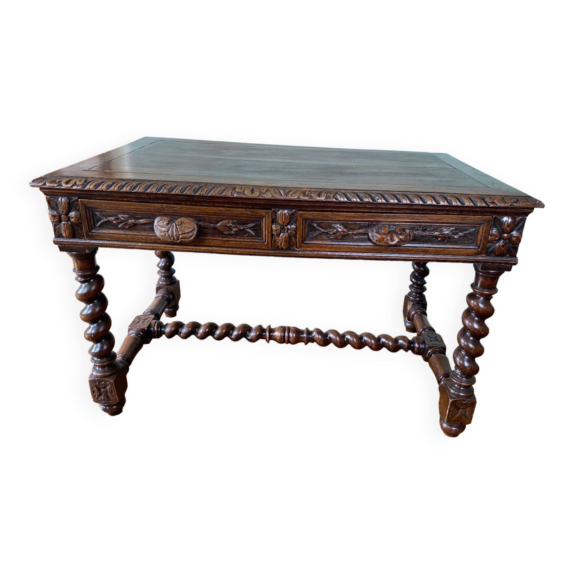 Desk Louis XIII High Period-style table carved