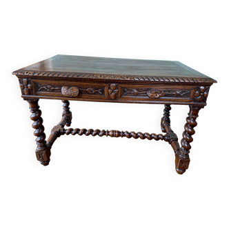 Desk Louis XIII High Period-style table carved