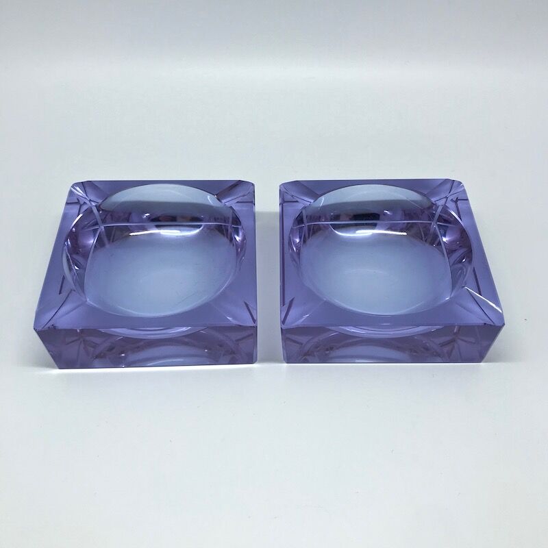 Pair of crystal ashtray