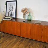 Scandinavian teak and metal row lb Larsen Kofod