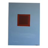 Minimalist canvas painting "Silent blue" 73x54cm