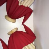 Pair of two-tone handkerchief lamps