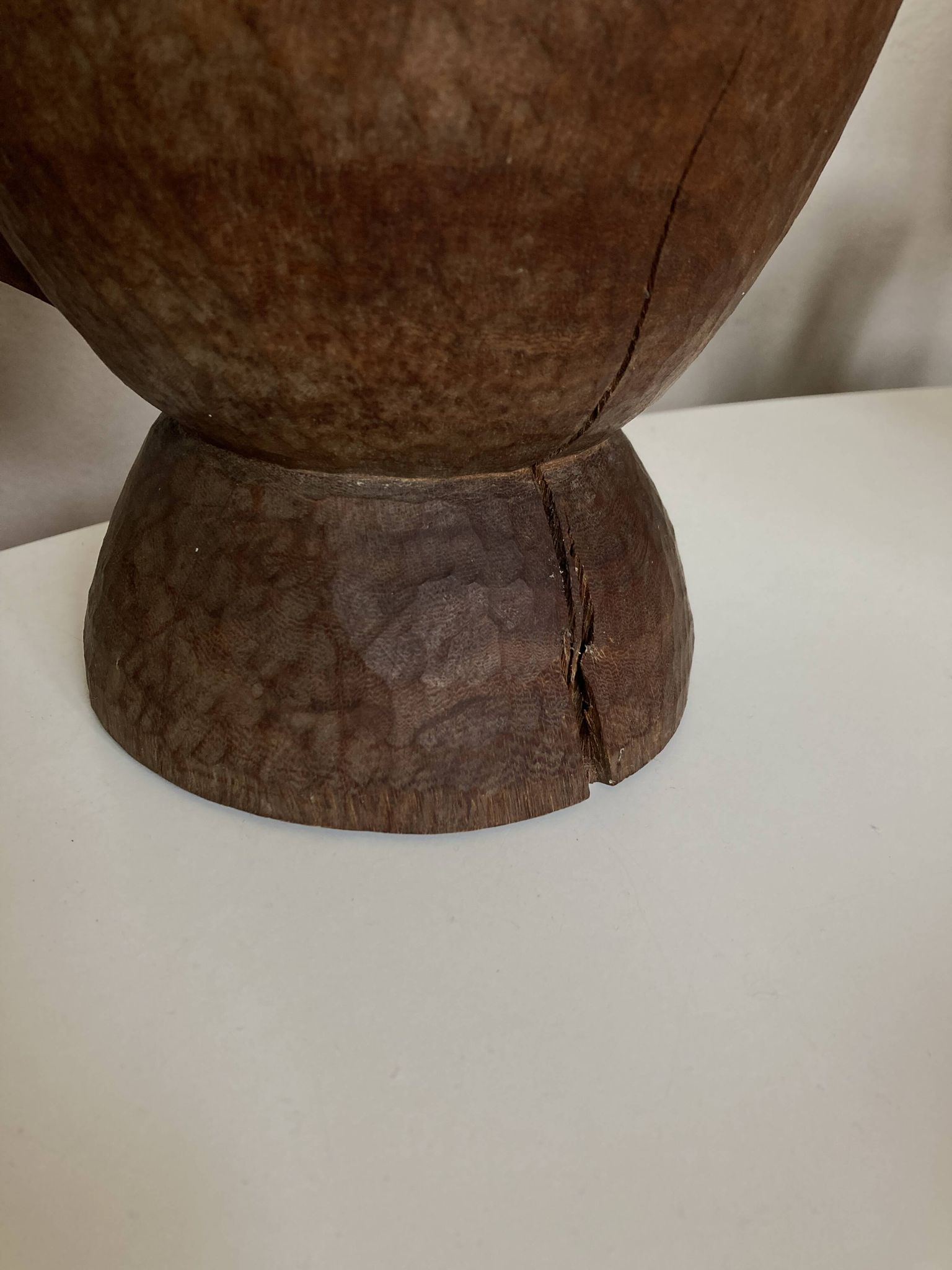 Midcentury Cubist XXXL Cup in West African Monoxyl Wood