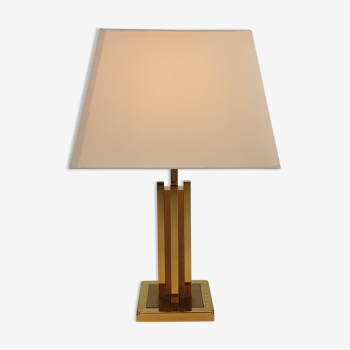 Lampe de table plaquée or de 24 kt, années 1970