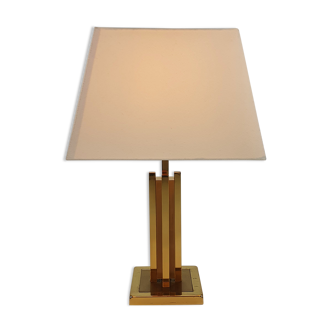 Lampe de table plaquée or de 24 kt, années 1970