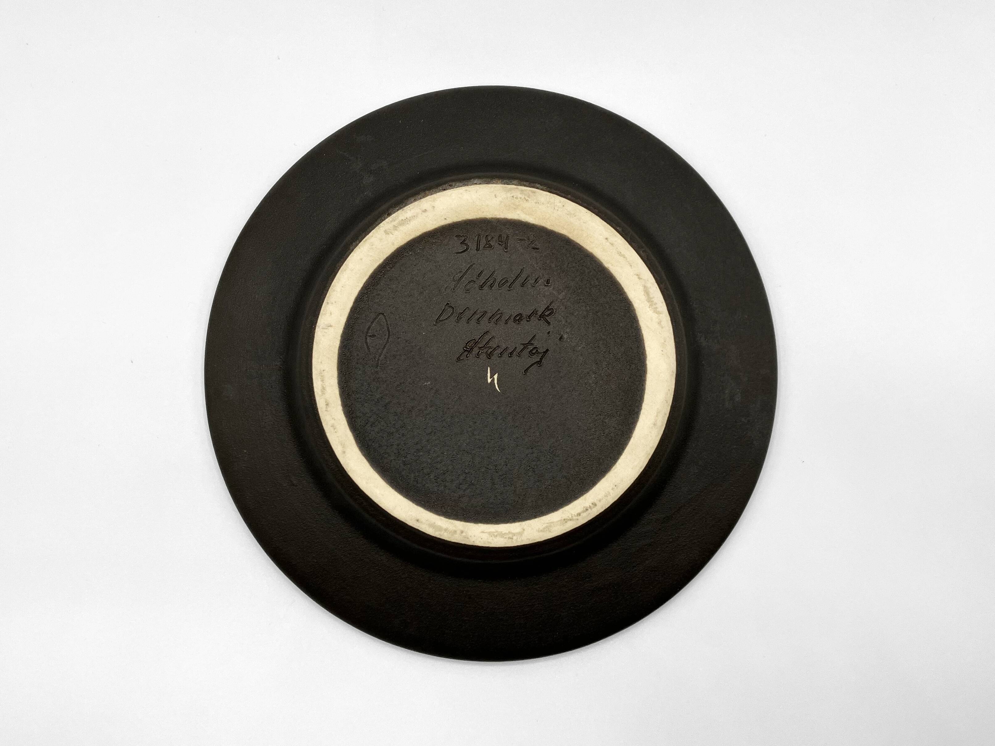 Søholm stoneware plate/dish/trinket tray 3184-2 • Blue series EJ64 by Einar Johansen • Denmark 1960s