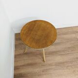 Side coffee table in wood and wicker