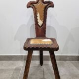 Folk art tripod chair
