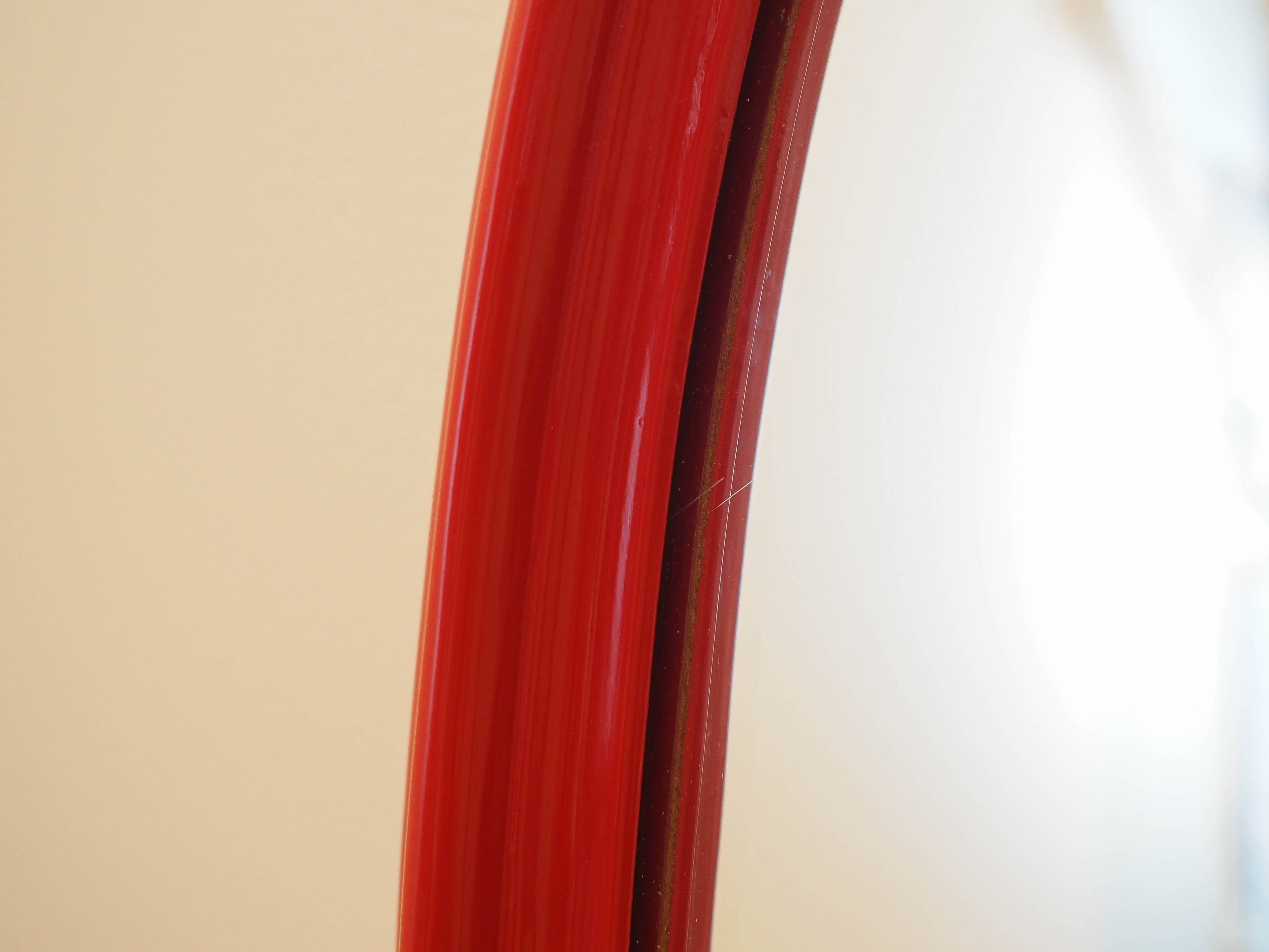 Mirror in a red frame, Danish design, 1970s, made in Denmark