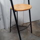 pair stool bar design vintage 1980 black metal wood