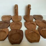 Ten Scandinavian teak wood coasters
