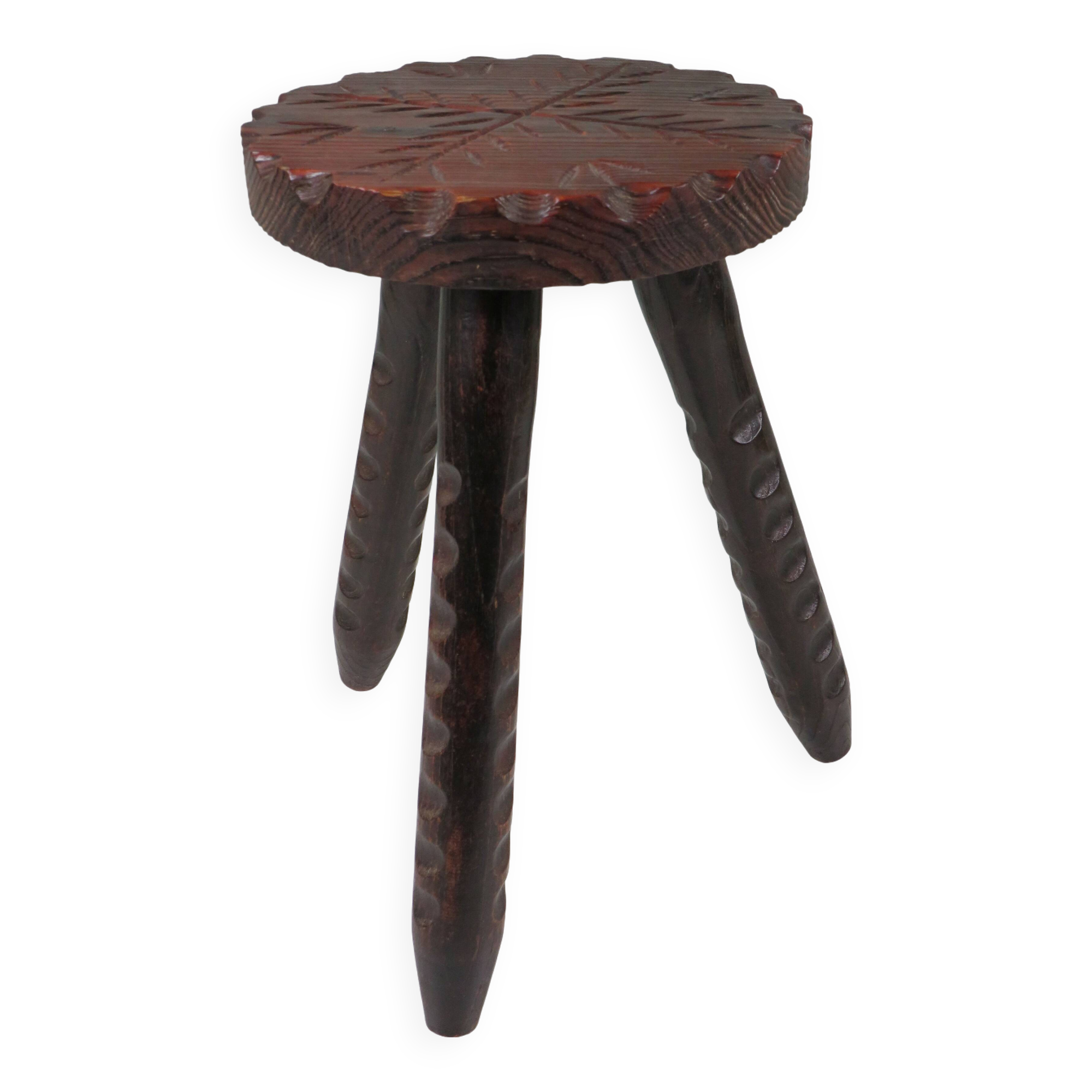 Spanish brutalist tripod stool 1960