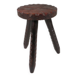 Tabouret brutaliste espagnol tripode 1960