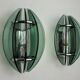 Pair of green and black Murano glass veca sconces, Italy 1970