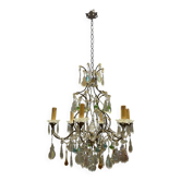 Multicoloured Murano Glass & Crystal Chandelier, 1950s