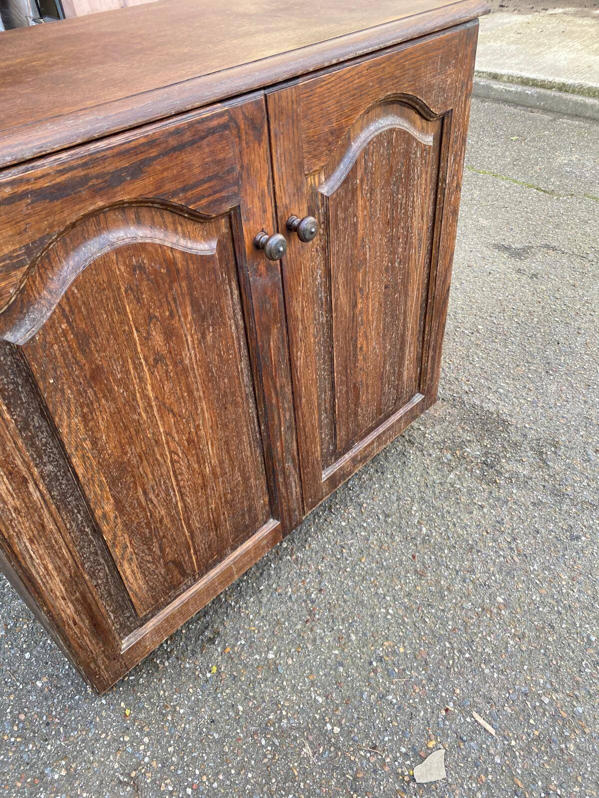 Vintage dark wood buffet with 2 doors, 80cm