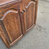 Vintage dark wood buffet with 2 doors, 80cm