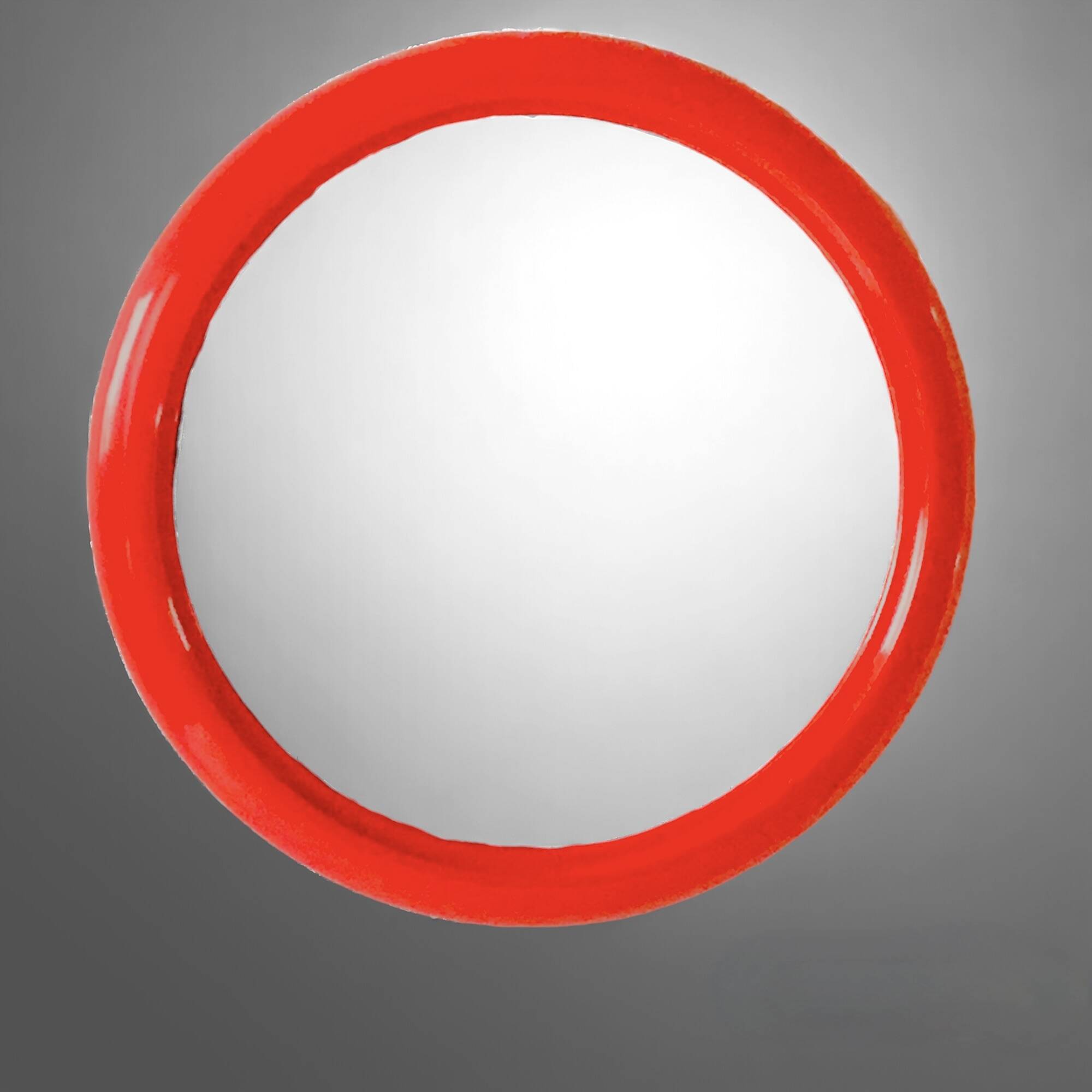 Vintage round red plastic mirror
