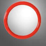 Vintage round red plastic mirror
