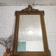 Miroir doré antique fronton coquille, 130x80 cm