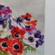 Aquarelle par Michel Roubille, bouquet de fleurs 1988.