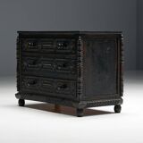Commode à Tiroirs en Chêne Sculpté à la Main, France, 18ème Siècle