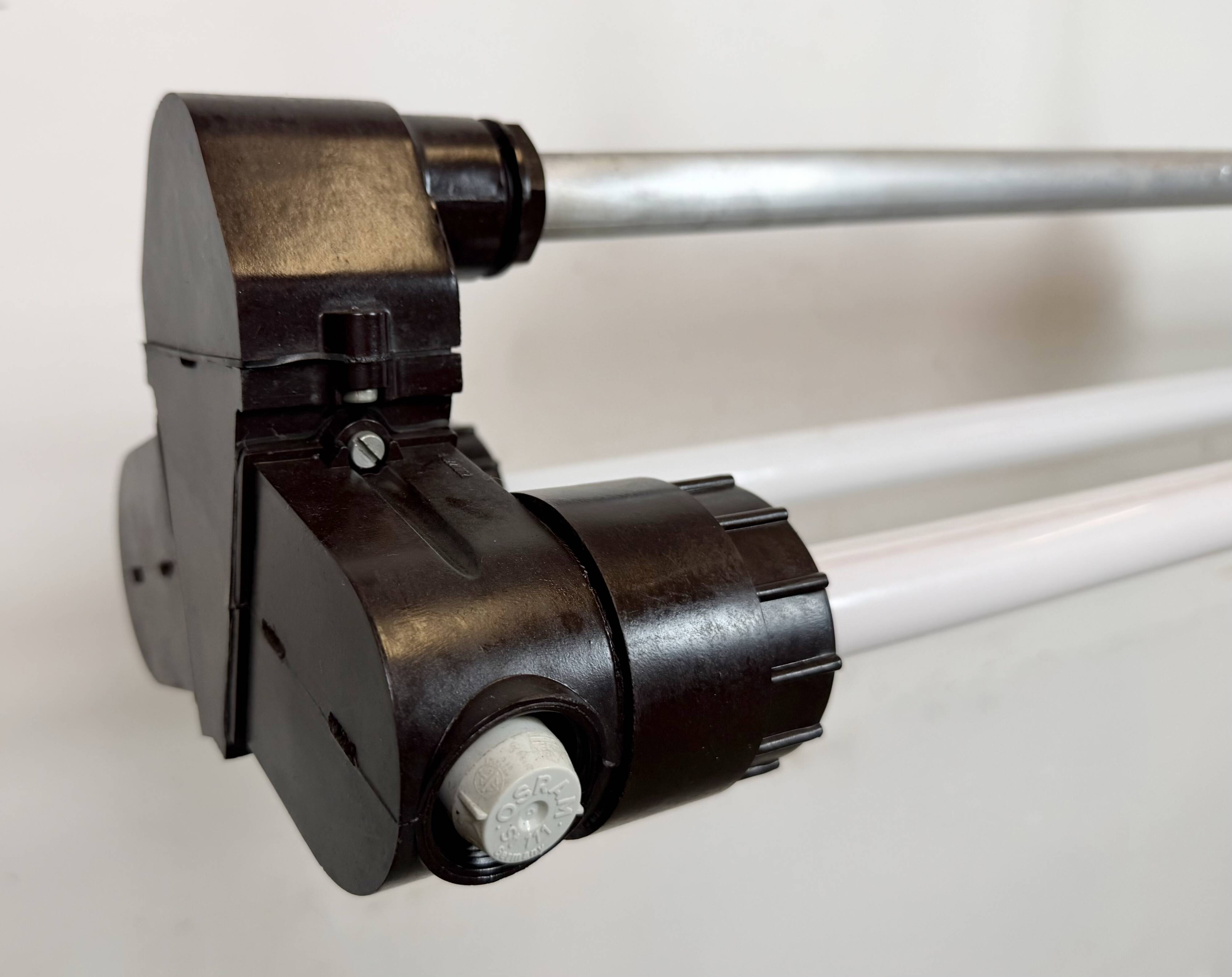 Industrial Grey Tube Light from Elektrosvit, 1970s