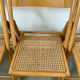 Lot 6 folding wooden chairs and vintage rattan canning year 60