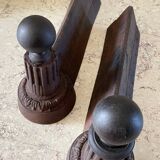 Pair of old vintage steel andirons