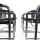 Matteo Grassi Set of 6 Visitor Chairs, Leather/Chrome Dining Chairs, 1970