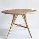 Salon, fauteuil et table en rotin 1960's