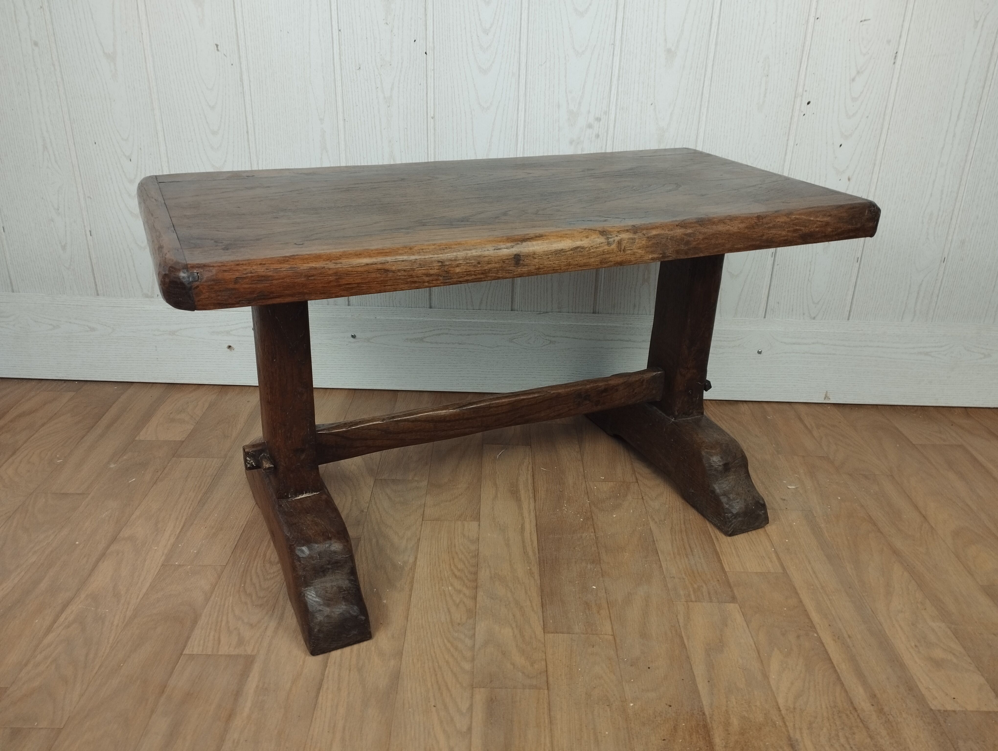 Brutalist solid oak coffee table