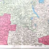 Carte vintage Afrique Centrale  38x43cm de 1950