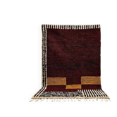 Tapis en laine naturelle tissé main artisanale bordeaux 150/250 cm