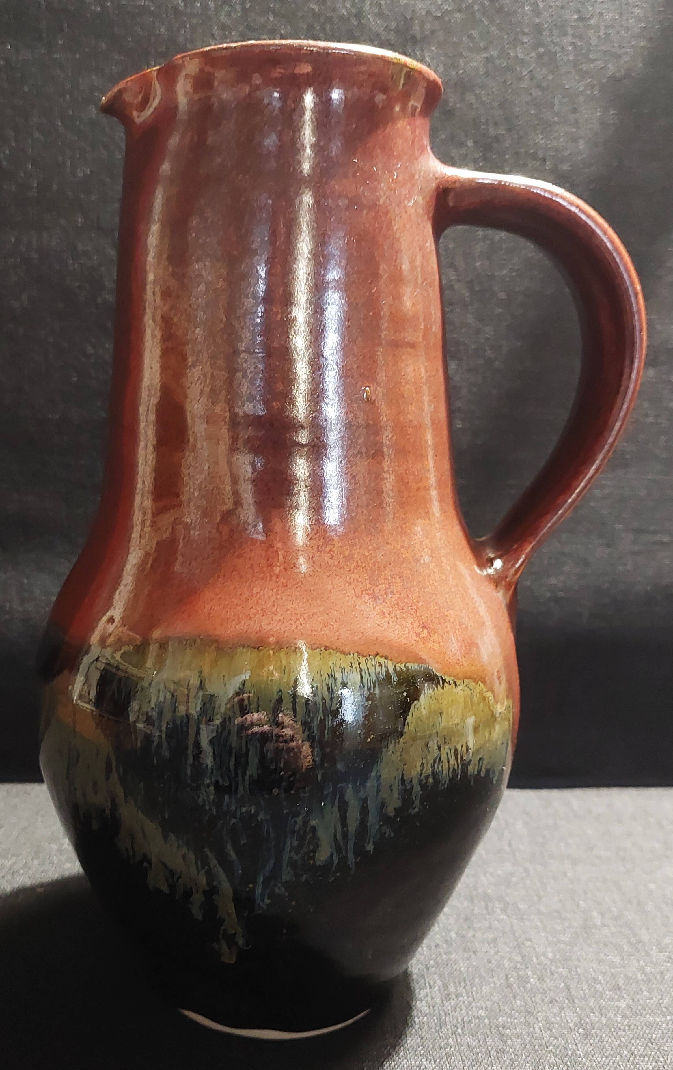 Ceramic 20th century pitcher signed Robert Heraud La Borne Sancerre