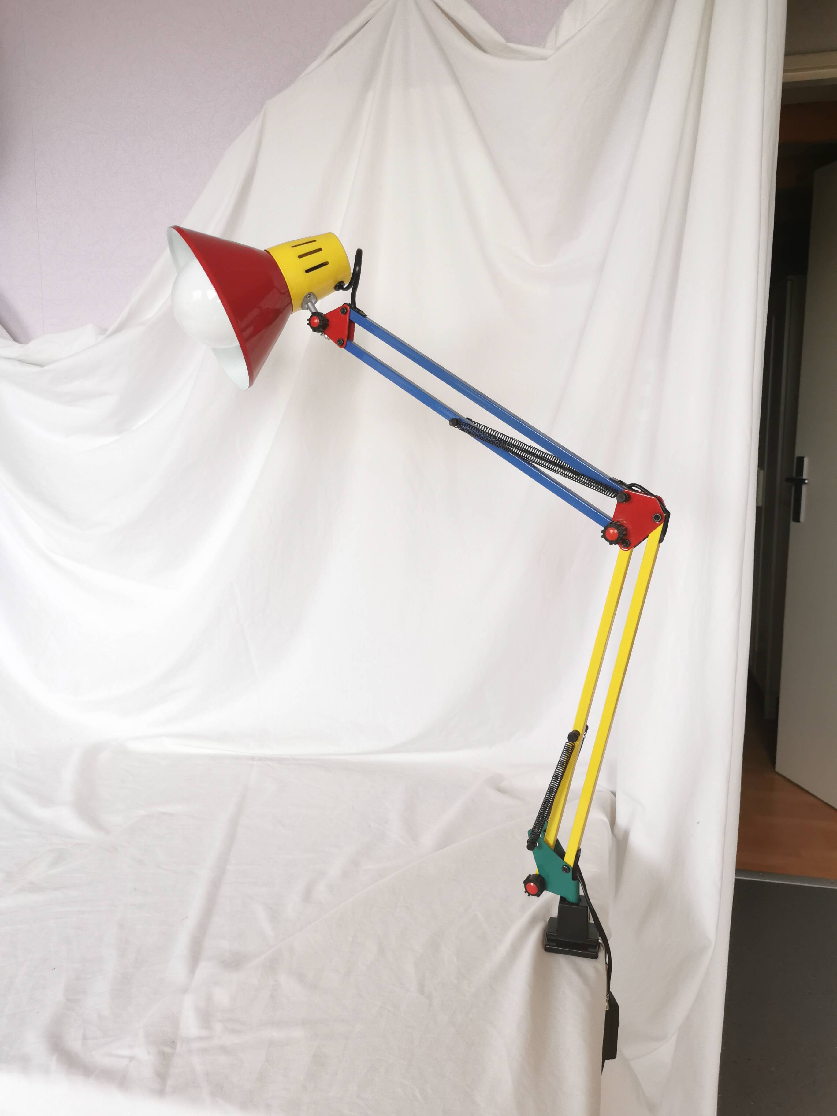 Architect lamp, articulated, multicolor, postmodern, 1980