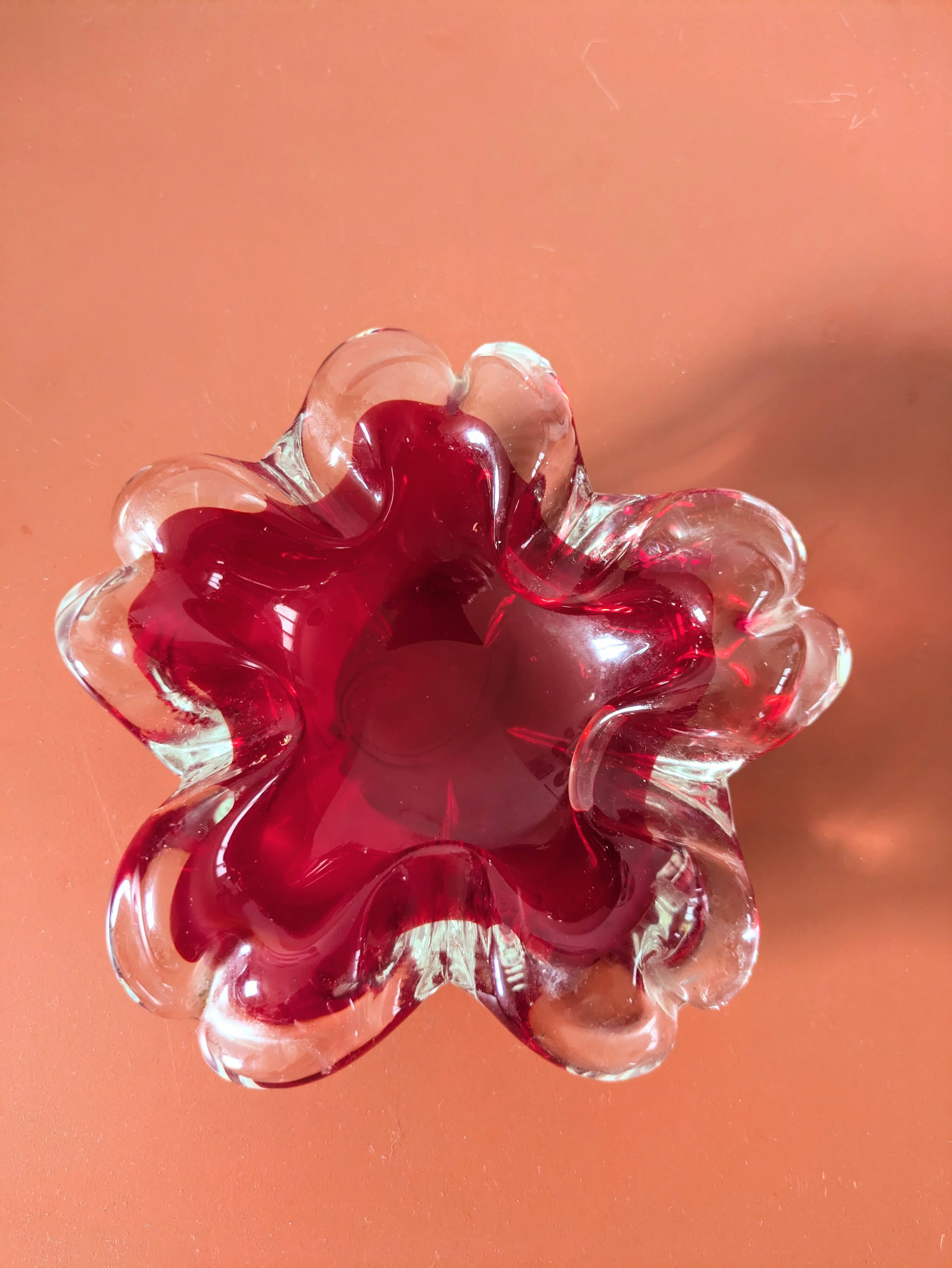 Ashtray in murano glass 70s design