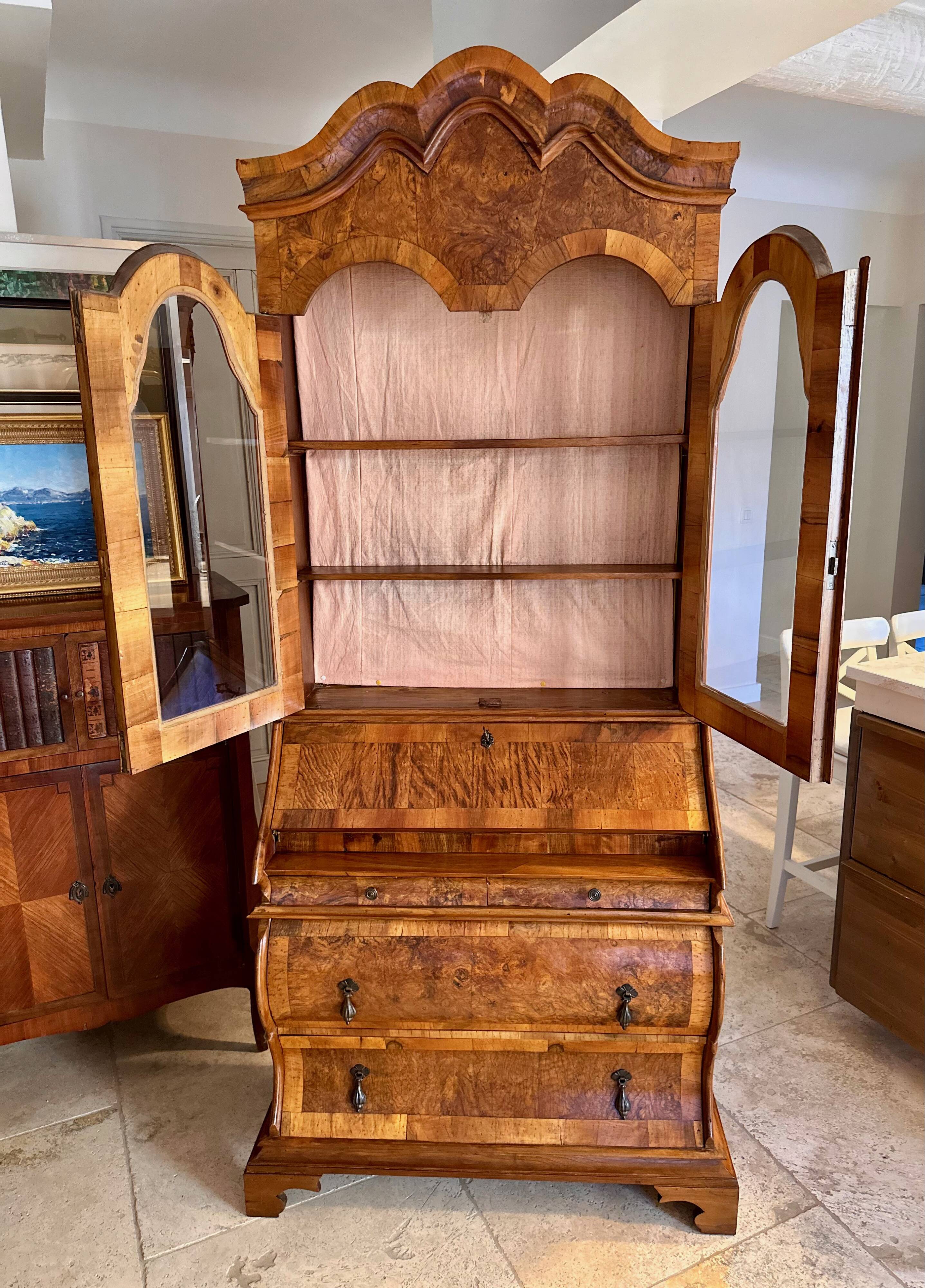 Dutch Scriban, secretary, 19th century, with high window