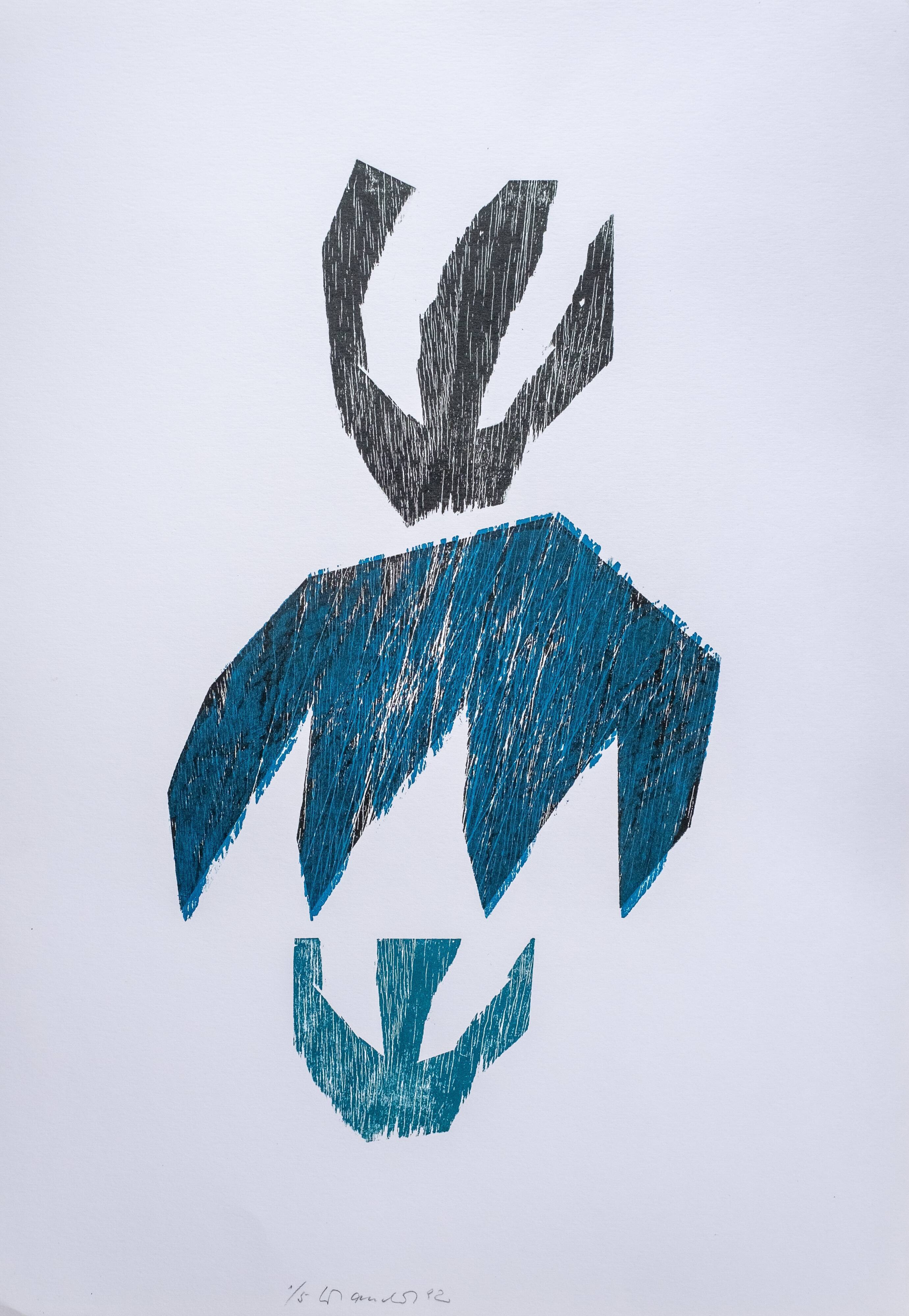 Dancer, woodcut, W. Tauchert