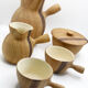 Coffee service in earthenware imitation olive wood by Grandjean Jourdan in Vallauris