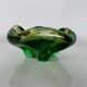 Empty ashtray green glass pocket Murano