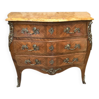 Louis XV style bombé commode – rosewood marquetry