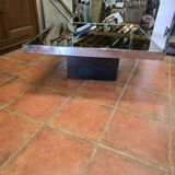 Chrome coffee table with smoked mirror top